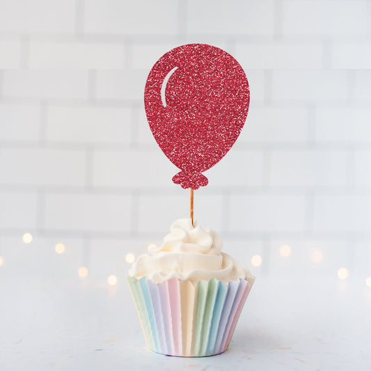 Glitter Balloon Cupcake Toppers