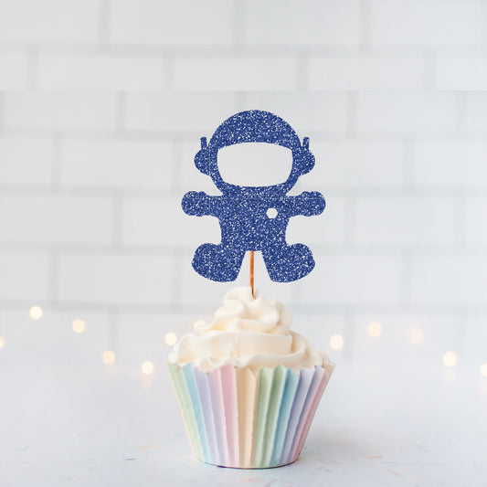 Glitter Astronaut Cupcake Toppers