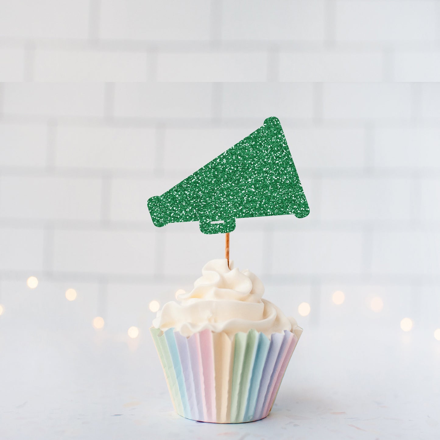 Glitter Megaphone Cupcake Toppers