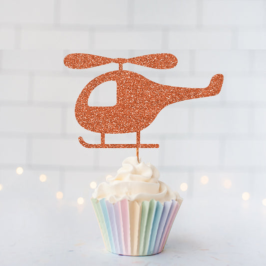 READY TO SHIP Helicopter Cupcake Topper