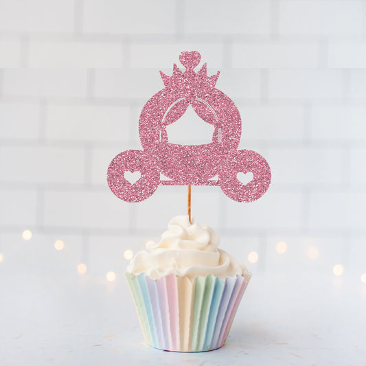 READY TO SHIP Royal Carriage Cupcake Toppers