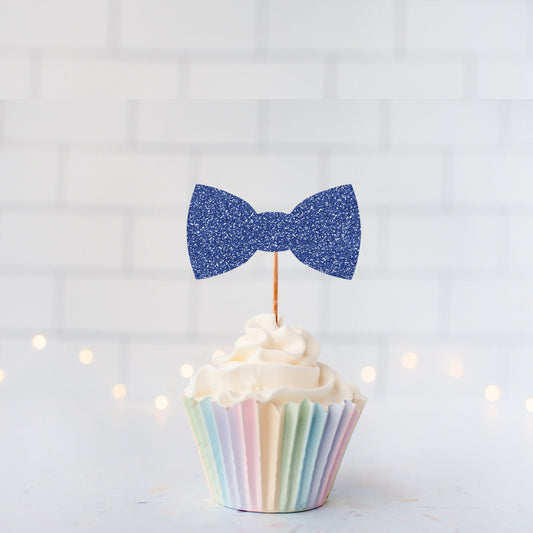 Glitter Bow Tie Cupcake toppers