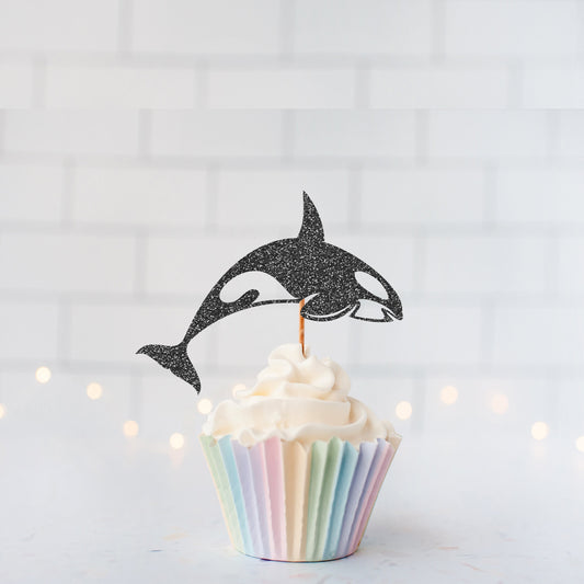 READY TO SHIP Orca Cupcake Toppers