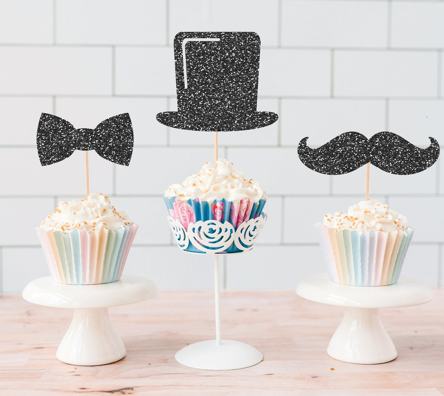 Glitter Gentleman Cupcake toppers