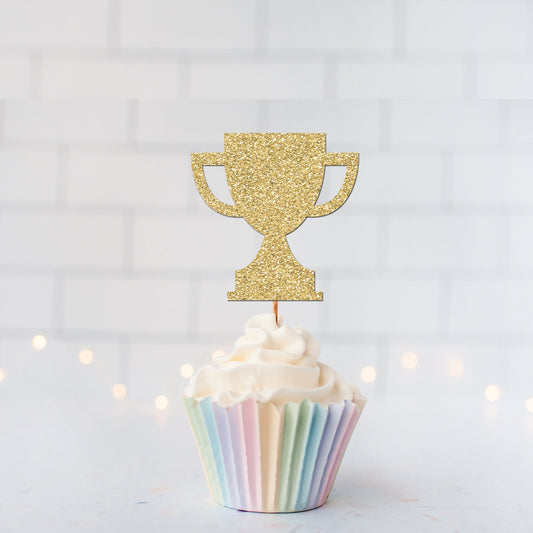 Glitter Trophy Cupcake Toppers