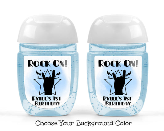 Rock and Roll Hand Sanitizer Labels - Labels ONLY