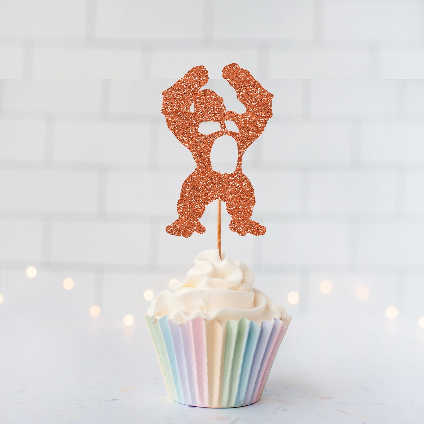 Glitter King Gorilla Cupcake Toppers