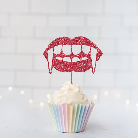 READY TO SHIP Vampire Fangs Cupcake Toppers
