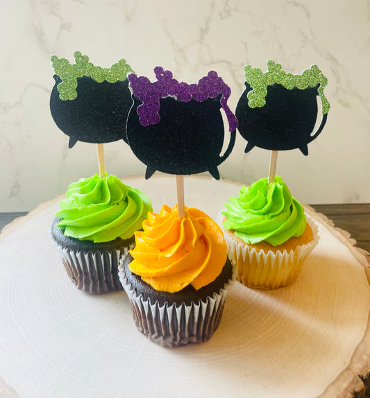 Cauldron Cupcake Toppers - Set of 12