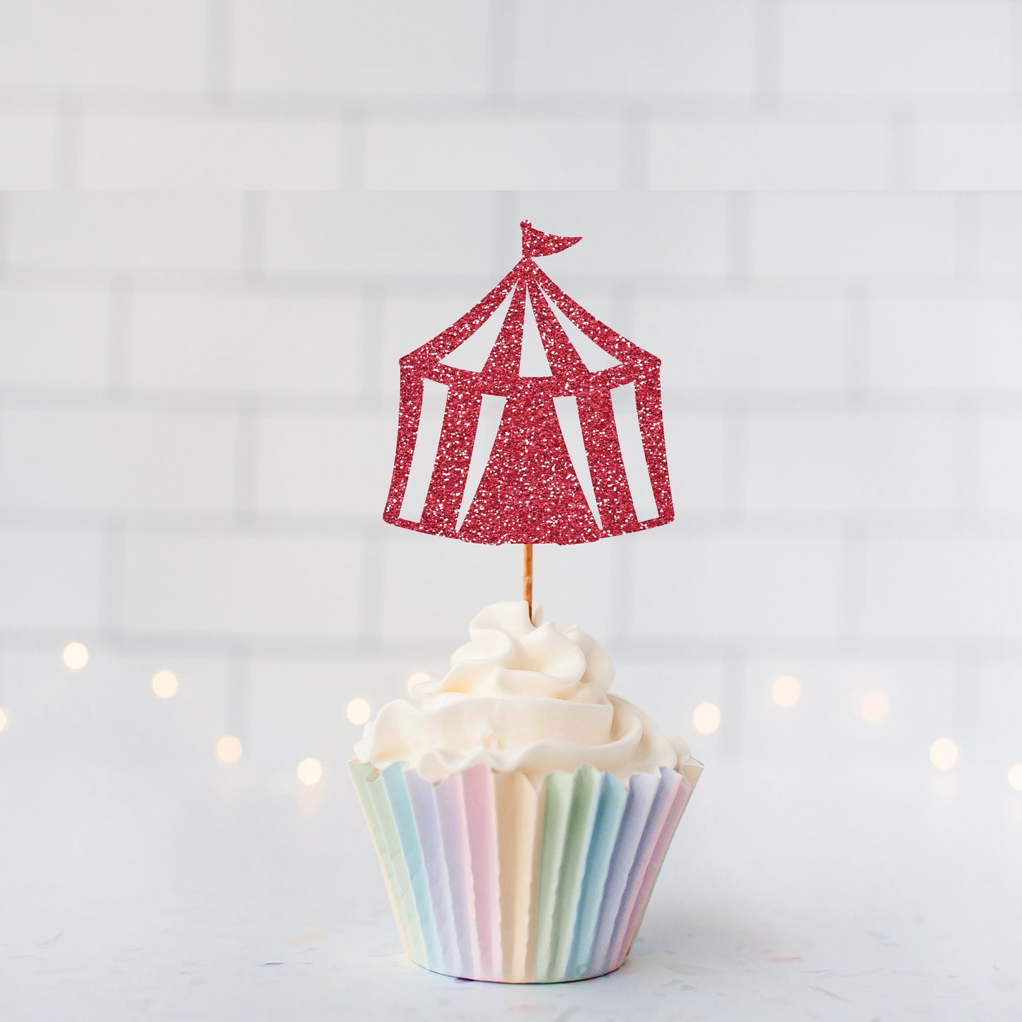 Glitter Circus Tent Cupcake toppers
