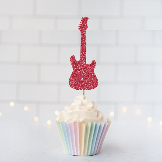 READY TO SHIP Electric Guitar Cupcake Toppers