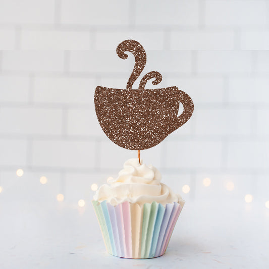 READY TO SHIP Tall Coffee Cupcake Toppers