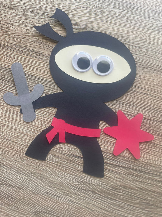 Make Your Own Ninja Stick Puppet Paper Craft Kit - Boy Version