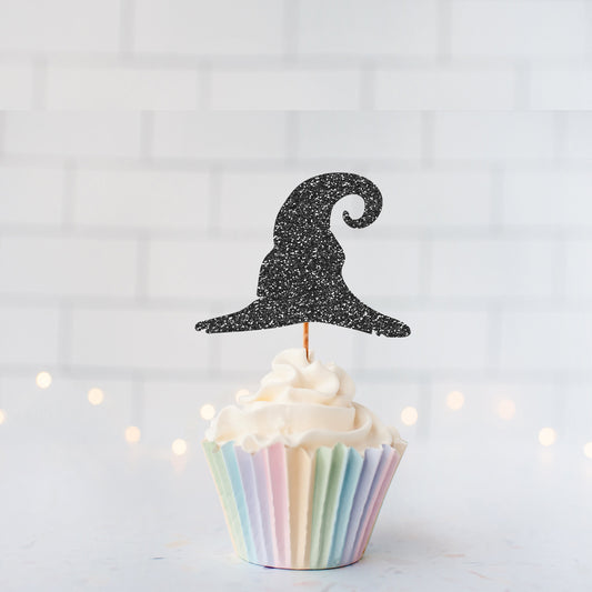 Glitter Witch Hat Cupcake Toppers
