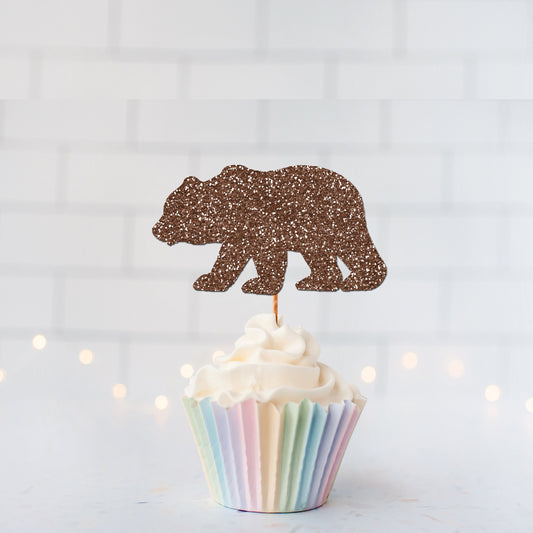 Glitter Bear Cupcake Toppers