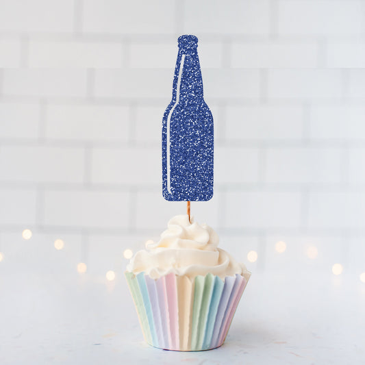 Glitter Beer Cupcake Toppers