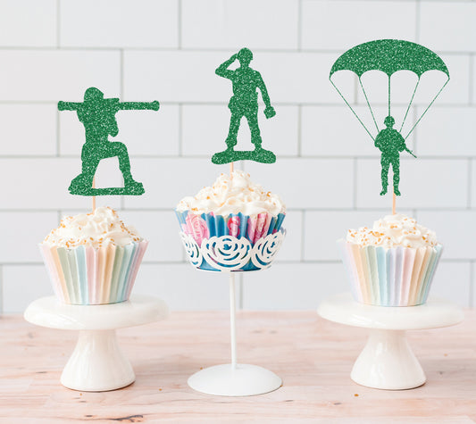 READY TO SHIP Toy Soldier Cupcake Toppers
