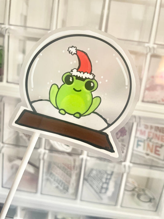 Frog Snow Globe Vinyl Stickers