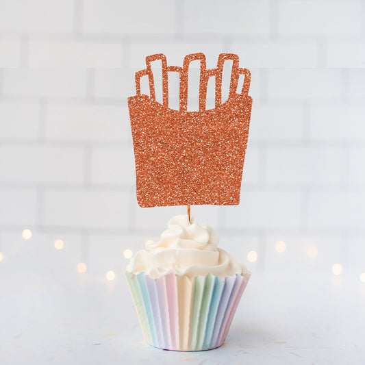 READY TO SHIP French Fries Cupcake Toppers