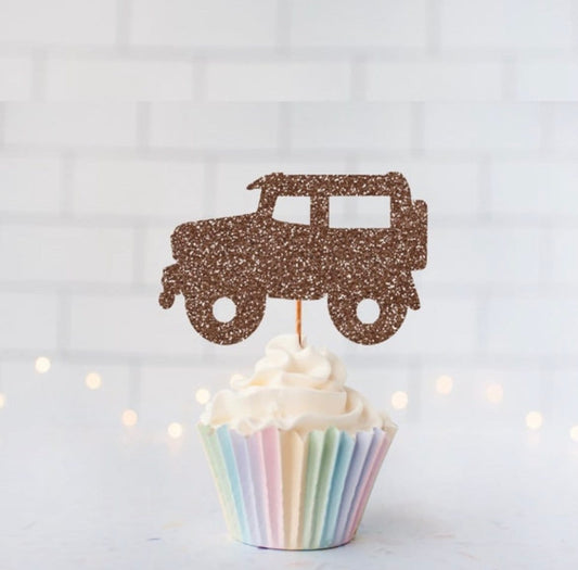 Glitter All Terrain Vehicle Cupcake Toppers