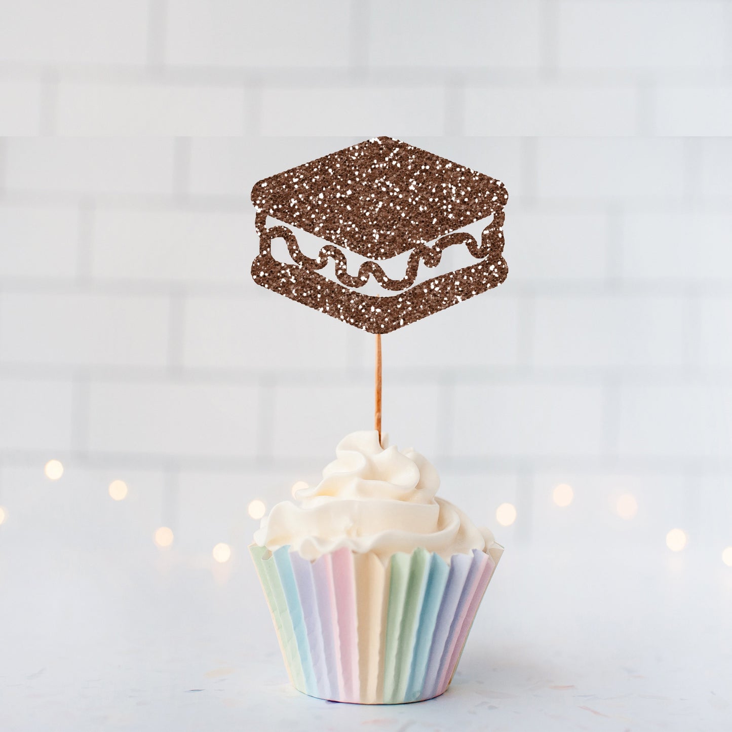 Glitter S'more Cupcake Toppers