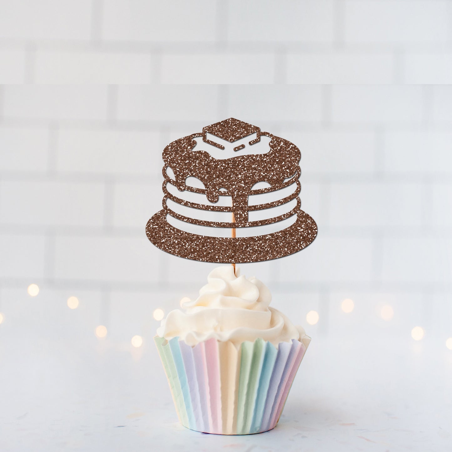 Glitter Pancakes Cupcake toppers