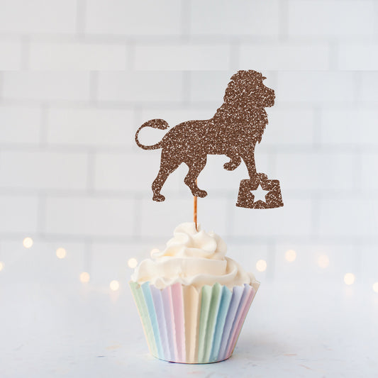 READY TO SHIP Circus Lion Cupcake Toppers