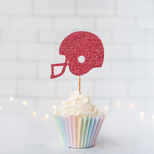 READY TO SHIP Football Helmet Cupcake Toppers