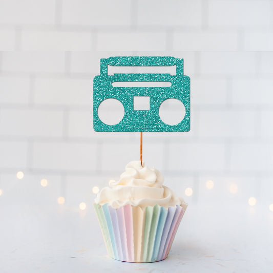 READY TO SHIP Boom Box Cupcake Toppers