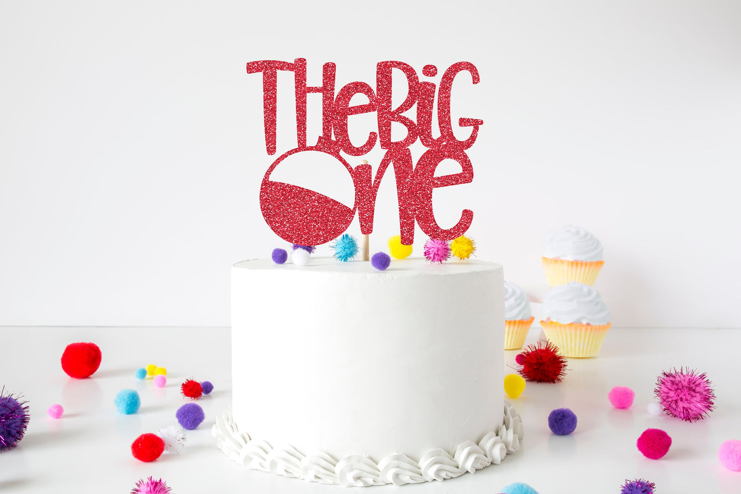 The Big One Birthday Glitter Cake Topper