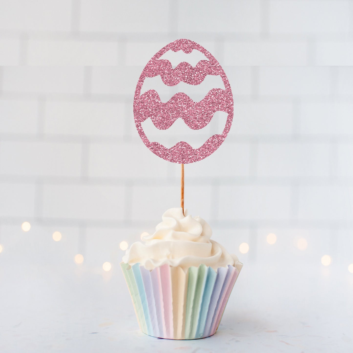 Glitter Easter Egg Cupcake Toppers