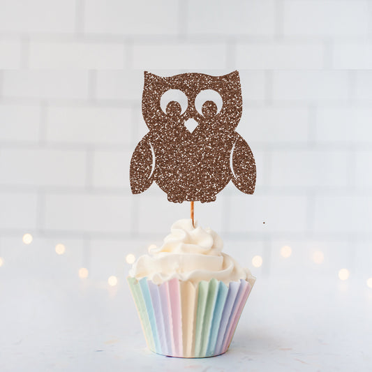 READY TO SHIP Owl Cupcake toppers