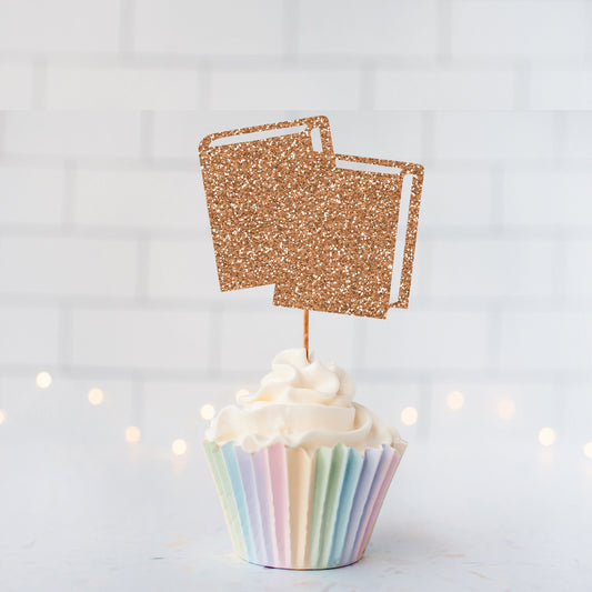 Glitter Books Cupcake Toppers