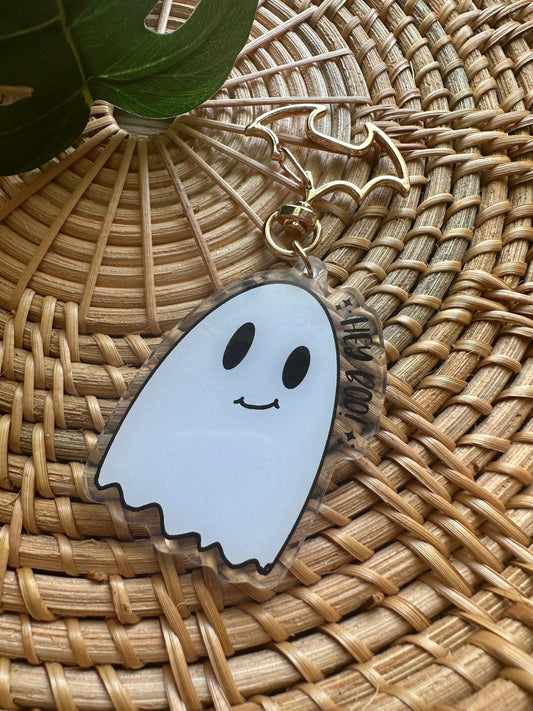 Hey Boo Ghost Acrylic Keychain