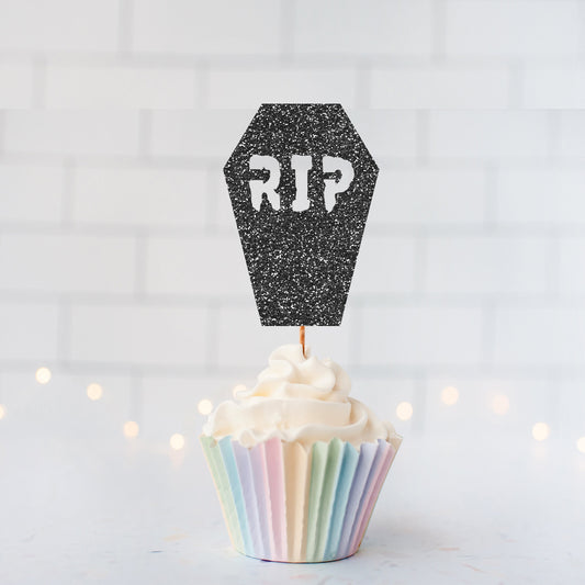 Glitter Tombstone Cupcake Toppers