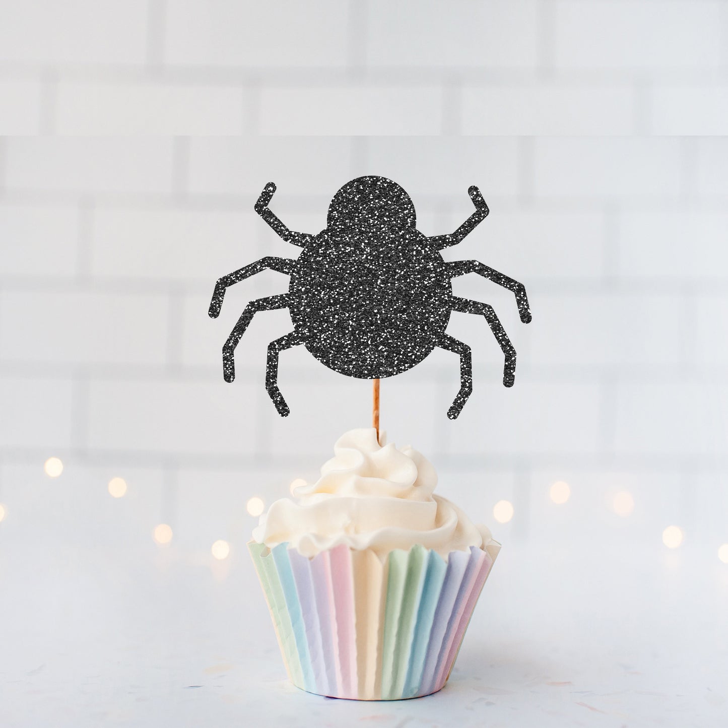 Glitter Spider Cupcake Toppers