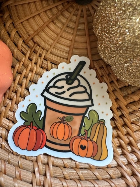 Cold Pumpkin Coffee Vinyl Sticker