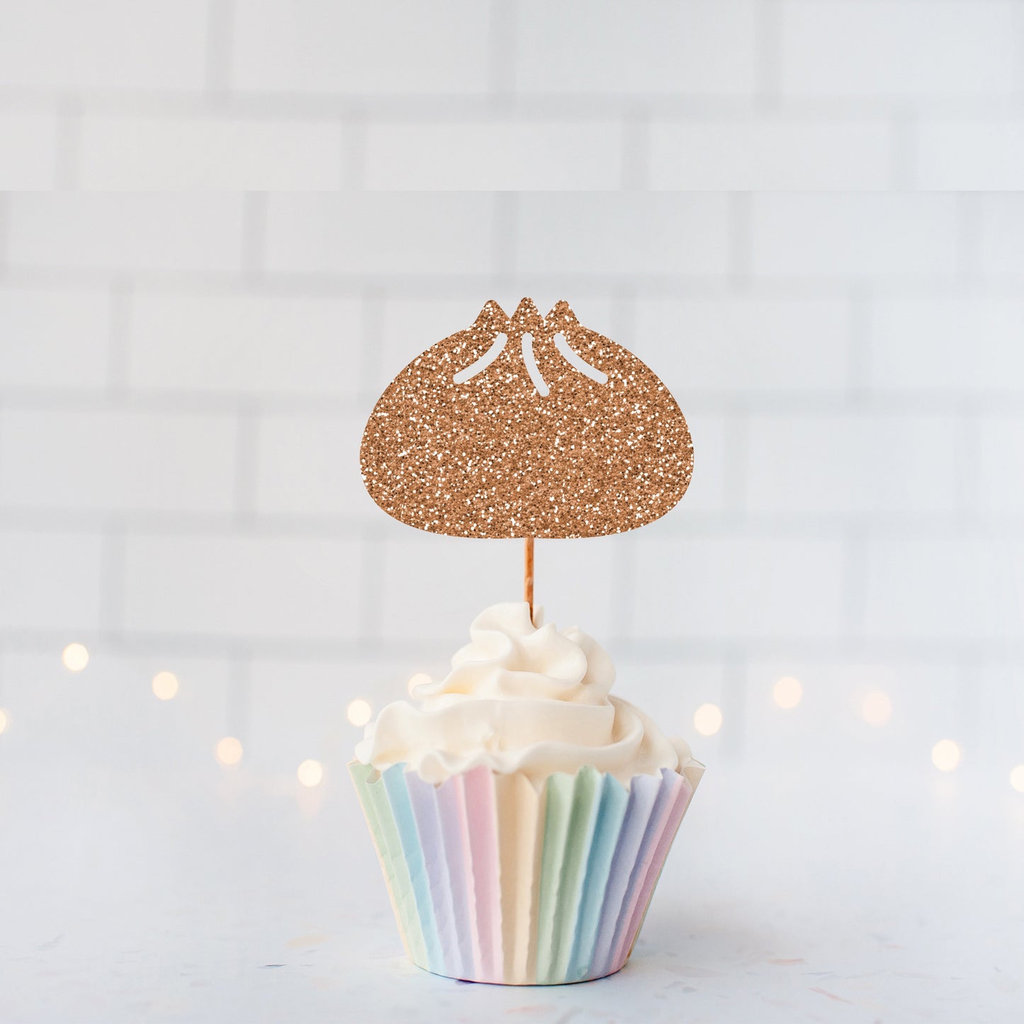 Glitter Dumpling Cupcake Toppers