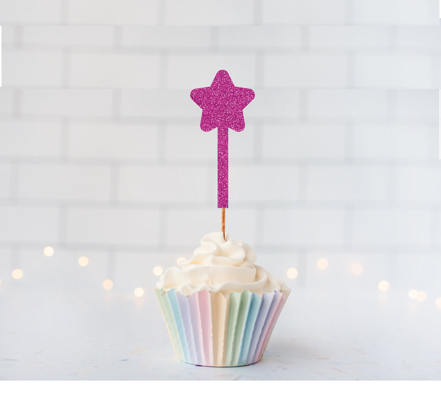 Glitter Magic Wand Cupcake Toppers