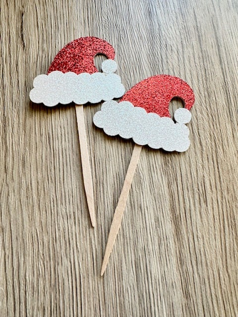 Santa Hat Cupcake Toppers