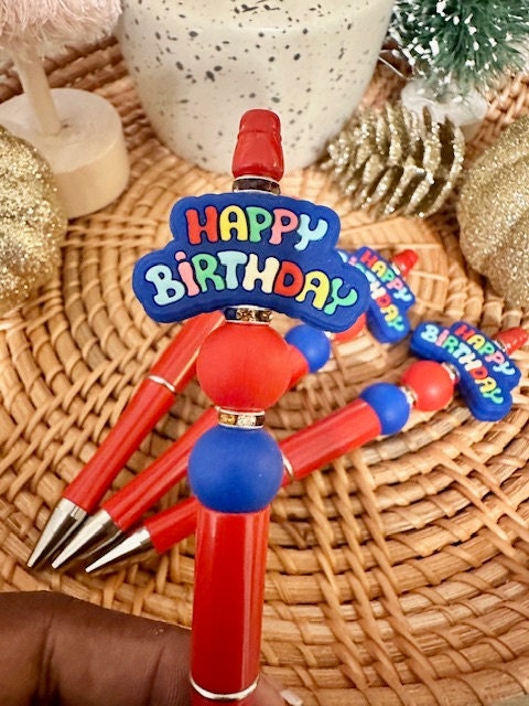 Happy Birthday Beaded Pen