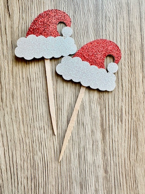 Santa Hat Cupcake Toppers