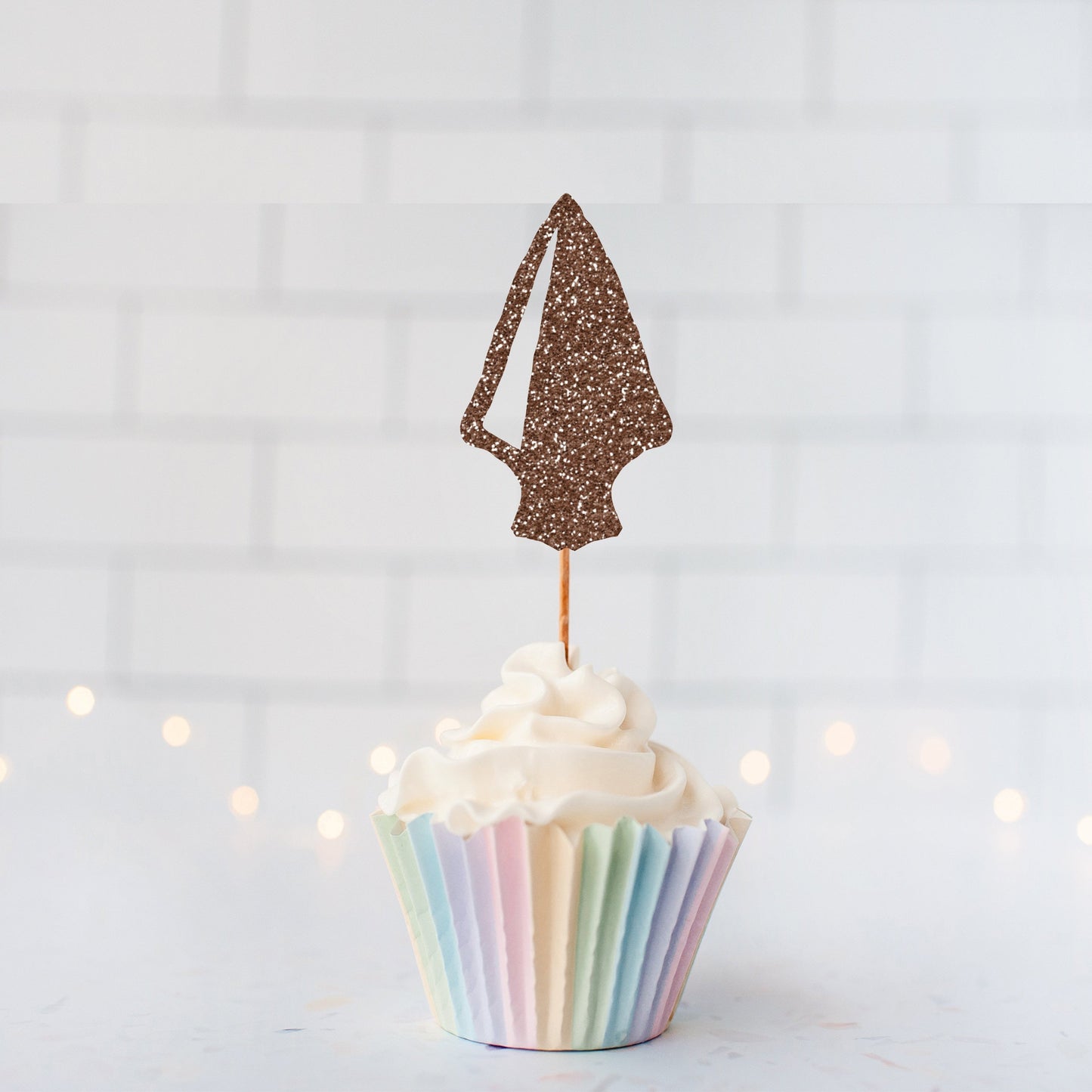 READY TO SHIP Glitter Arrowhead Cupcake Toppers