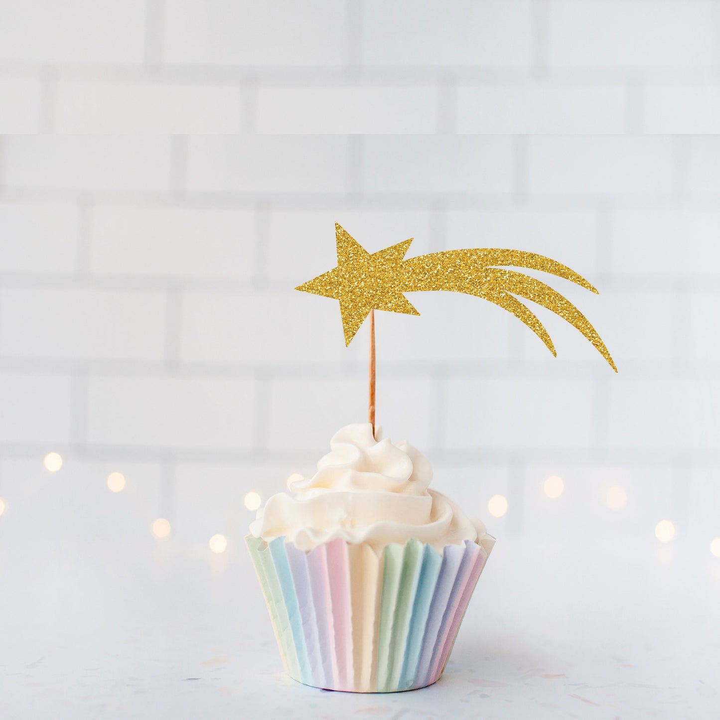 Glitter Shooting Star Cupcake Toppers