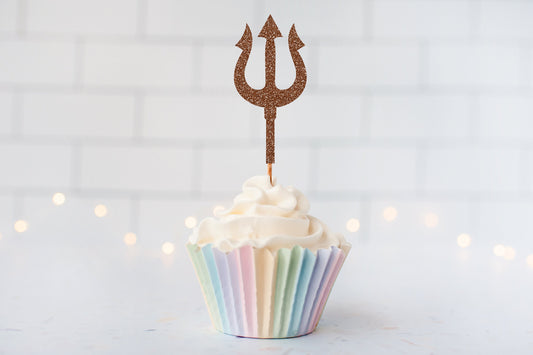 Glitter Trident Cupcake Toppers