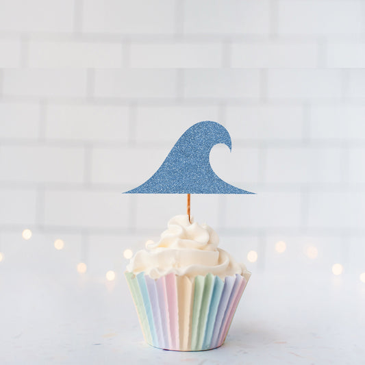 Glitter Wave Cupcake Toppers
