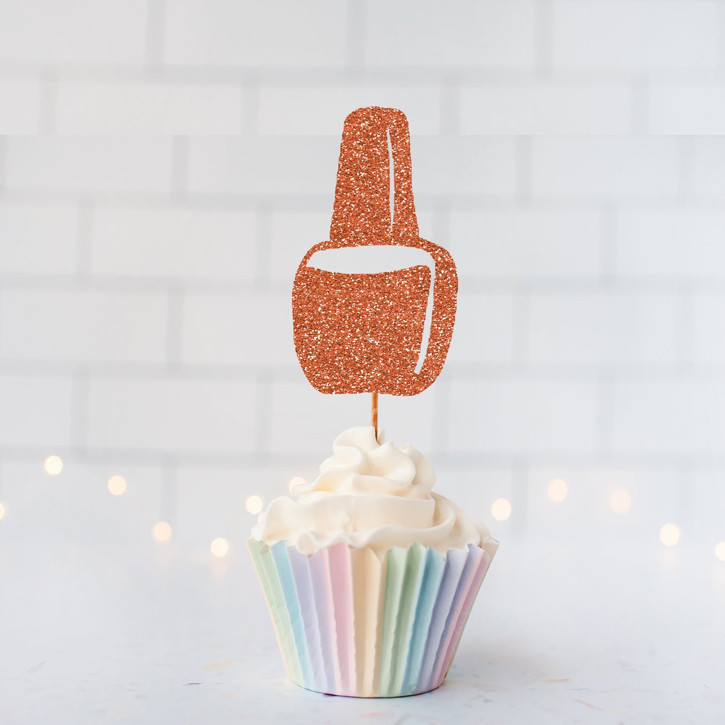 Glitter Nail Polish Cupcake Toppers