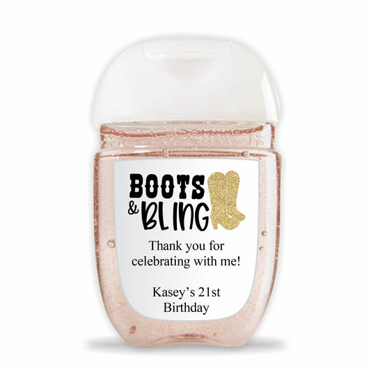 Boots & Bling Hand Sanitizer Labels - Labels ONLY