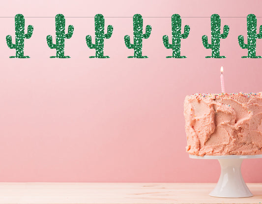 Glitter Cactus Party Garland - Cactus Banner