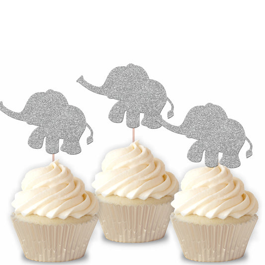 READY TO SHIP Little Elephant Cupcake Toppers